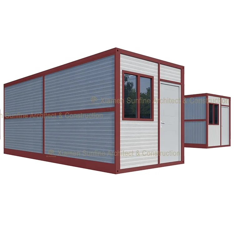 Offshore portable unit complete foldable sandwich container building house ready to ship modular shop homes
