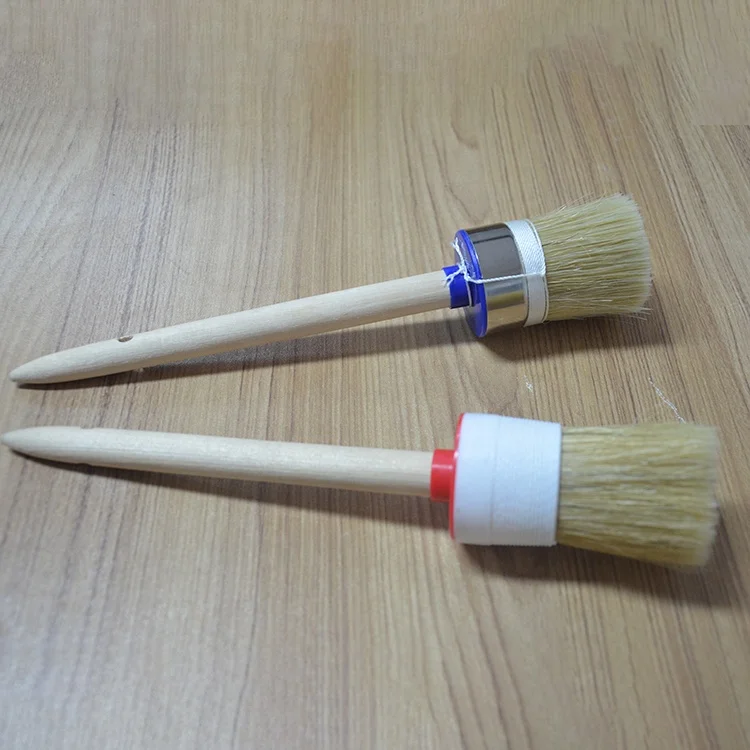 Bristle Wooden Handle Round Stencil Brush Painting Watercolor Brush