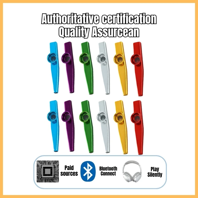Professional Performance Grade Metal Kazoo - Trumpet, Saxophone, and Flute Style Kazoos for Film and Live Performances