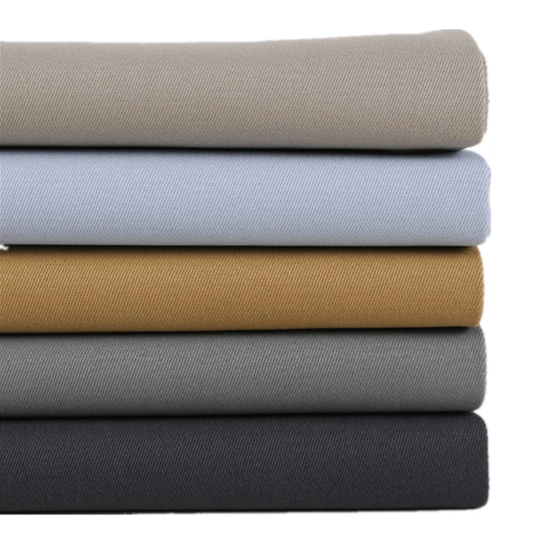 Factory Direct 97%Cotton 3%Spandex 250GSM 148*47 Stretch Cotton Twill Fabric Readystock For Trousers Dust Coat Skirt Jacket