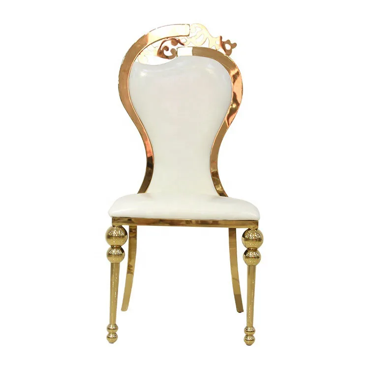 Gold Metal Dining High Back Wholesale Party Chairs Wedding Banquet Chairs Event Wedding
