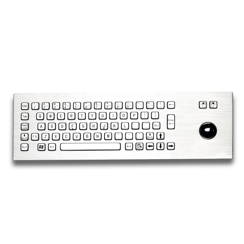  Промышленная клавиатура с трекболом 67 клавиш USB нержавеющая сталь металлическая прочная для киоска