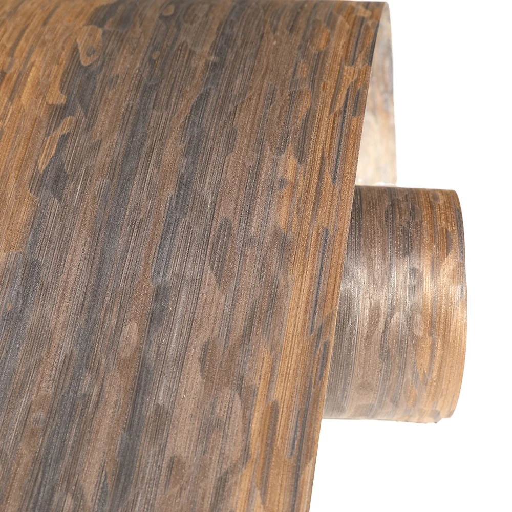 Engineered Wood Veneer  Smoked Eucalyptus Pomelle Reconstituted Wood Veneer for MDF Plywood and Furniture