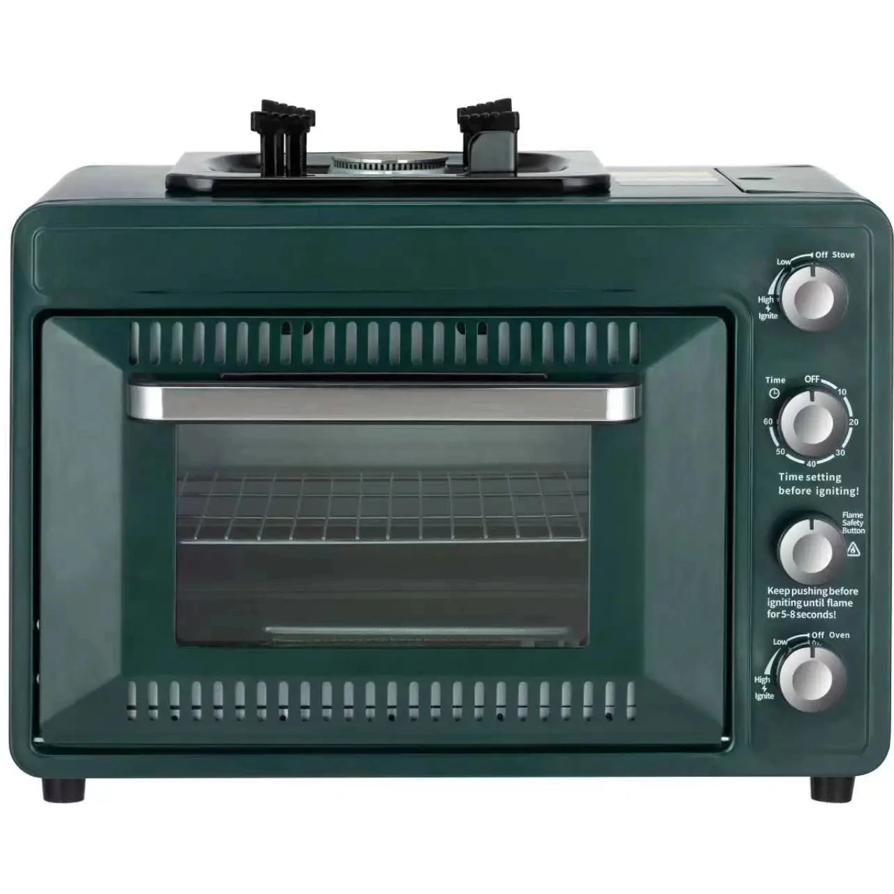 2024 Outdoor Kitchen Appliances Digital BBQ Portable Gas Toaster Oven With Burner