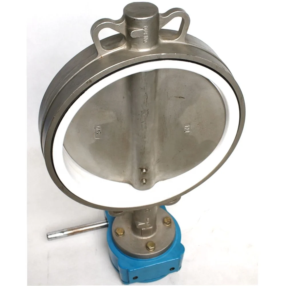 
4 inch Handle Cast Iron Soft Rubber Seal Wafer Type Water Control Butterfly Valve 