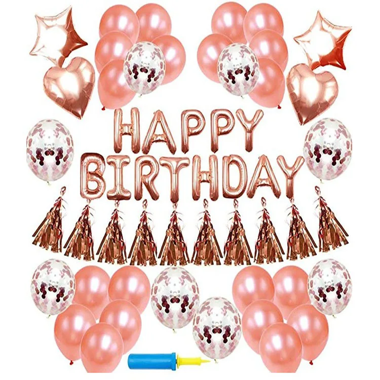 Rose Gold 30th Birthday Decorations Party Supplies Gifts for Women Dirty 30 Birthday Supply Kit Number 30 Foil Balloons