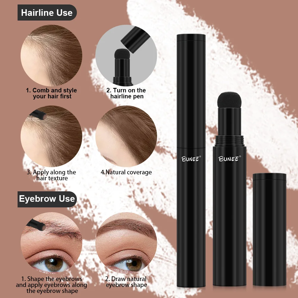 BUNEE waterproof thicker fuller cover grey hair root hairline shadow powder clay for men and women