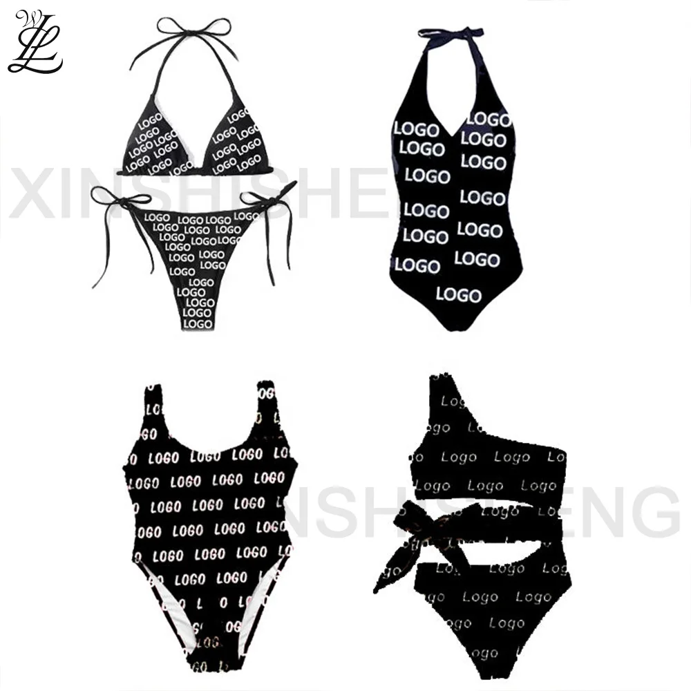 2024 Swimwear High Waist Bikini Set Custom Printing Girls Swimwear Beachwear Monokini Fitness Bathing Suits Swimsuits For Women