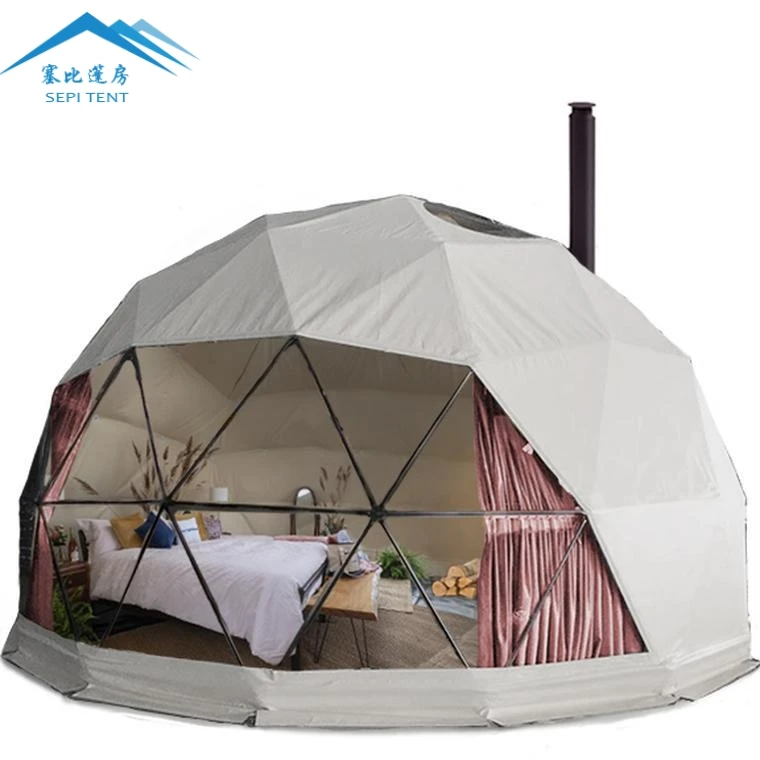 Prefab Waterproof Winter Outdoor Luxury 5m/6m/7m/8m Igloo Geodesic Dome Tent House With Bathroom