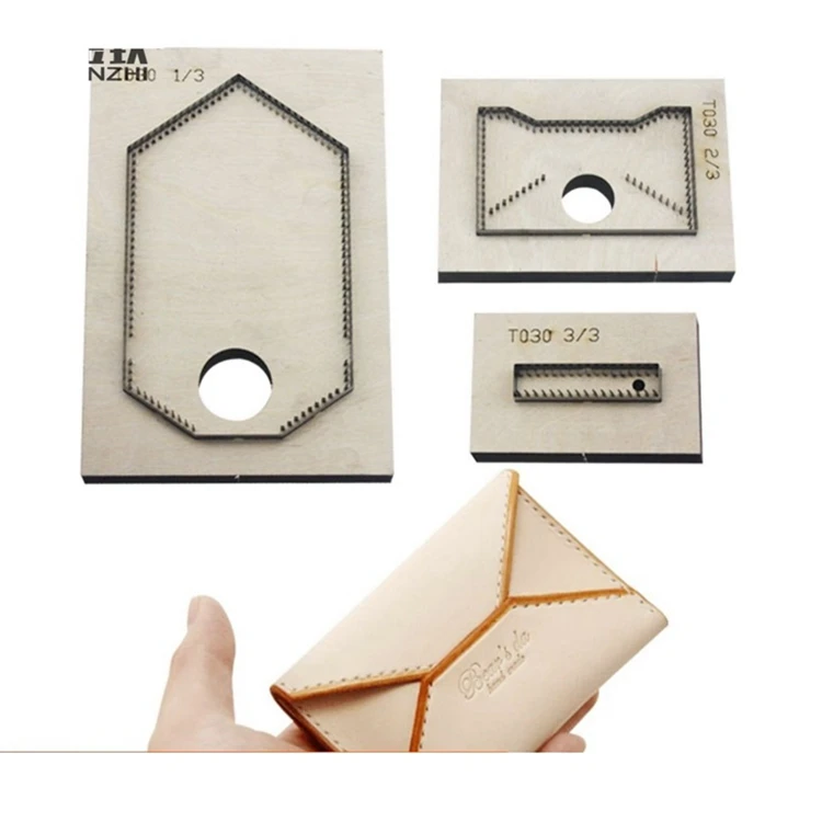 Retro envelope small card bag handmade leather wallet laser knife mold wooden die cuts cutting cutter