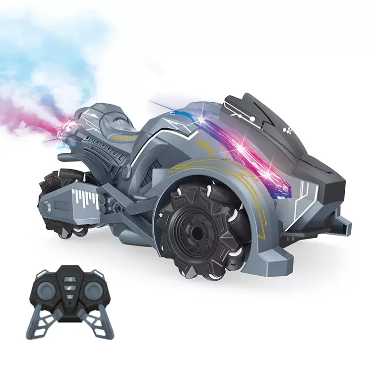 New products remote control motorcycle 3 wheels rc drift car stunt racing motorcycle toys