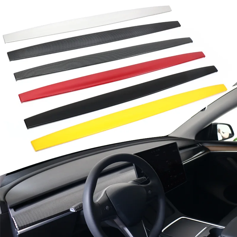Fit For 2021 Model 3 Y Carbon Fiber Central Control Dashboard Decoration Sticker Instrument Panel Trim Cover For Model 3 Y