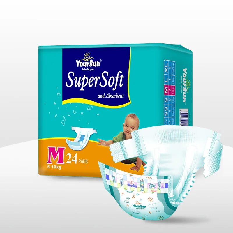 A Grade Diaper Factory Wholesale YourSun Super Soft Elastic Waist Band Breathable Softcare Disposable Baby Diapers Free Shipping