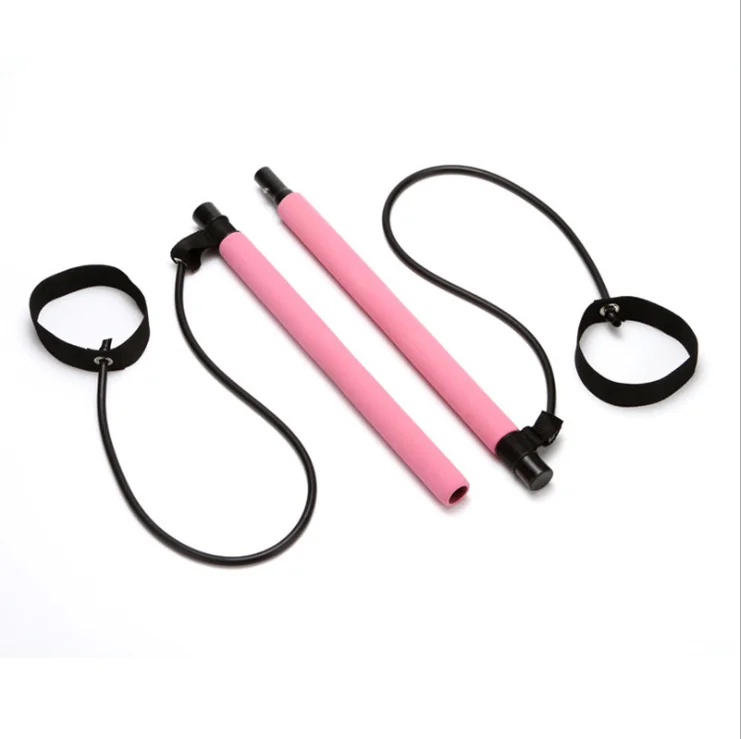 
wholesale Adjustable Portable Yoga Indoor Exercise Stick Rope Pilates Resistance Bar 