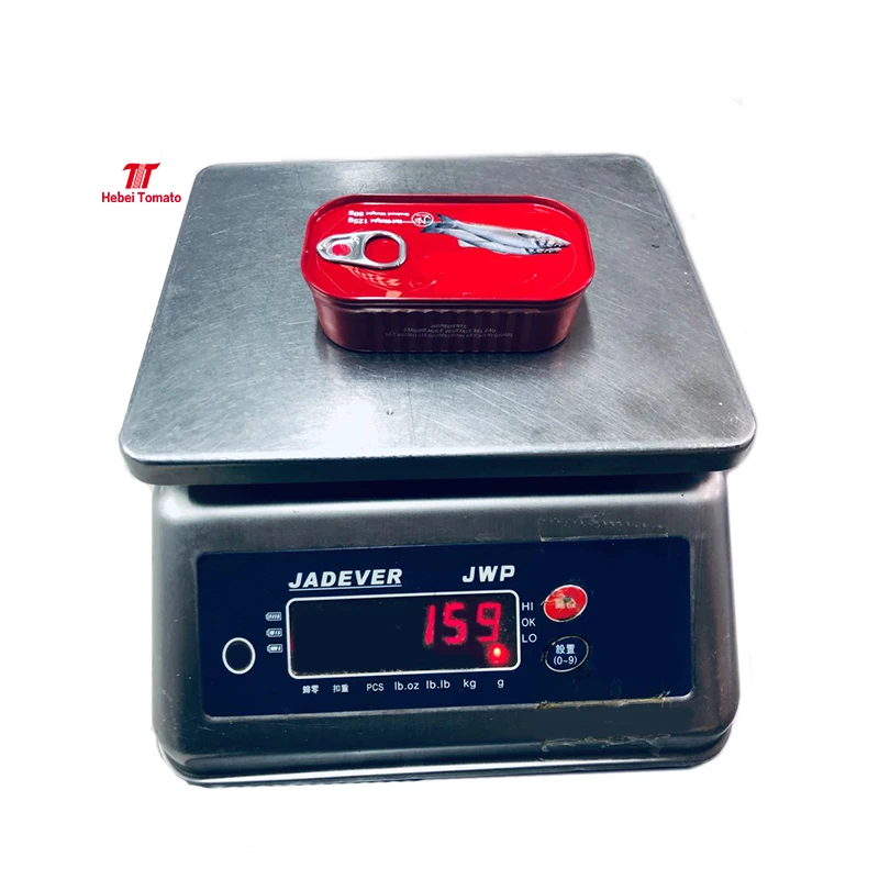 Canned Seafood Sardine 125g Canned in Tomato Sauce/in Vegetable Oil Oval Can with Customized Brands