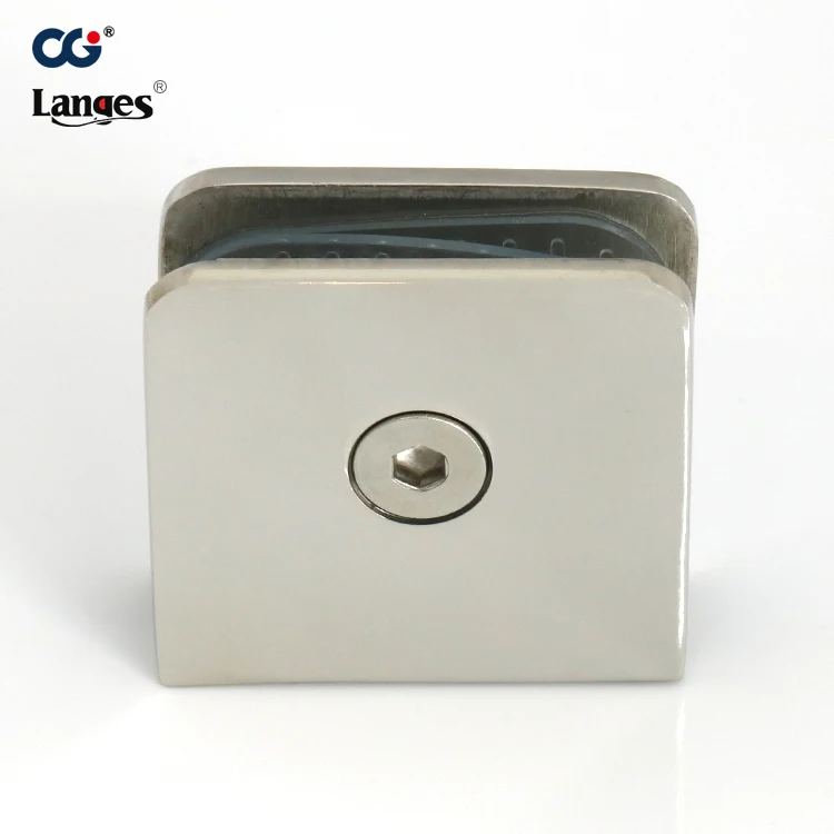 304 Stainless Steel D shape Square Wall Mounted Glass Clamp Clip Bracket Holder on tempered or laminated glass