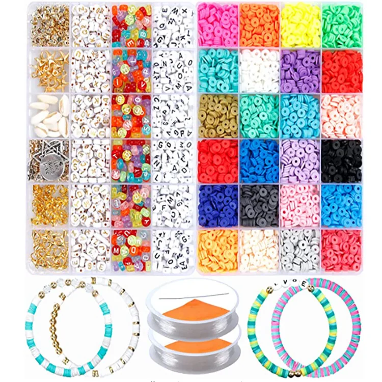 Handmade Polymer Clay Beads 6mm DIY Jewelry Making Bracelets Necklace Kit  DIY Craft Kit Polymer Clay Spacer Beads