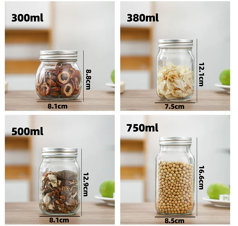 Empty Clear Canning Food Storage Mini ball Glass Mason Jar with Lids for Canning