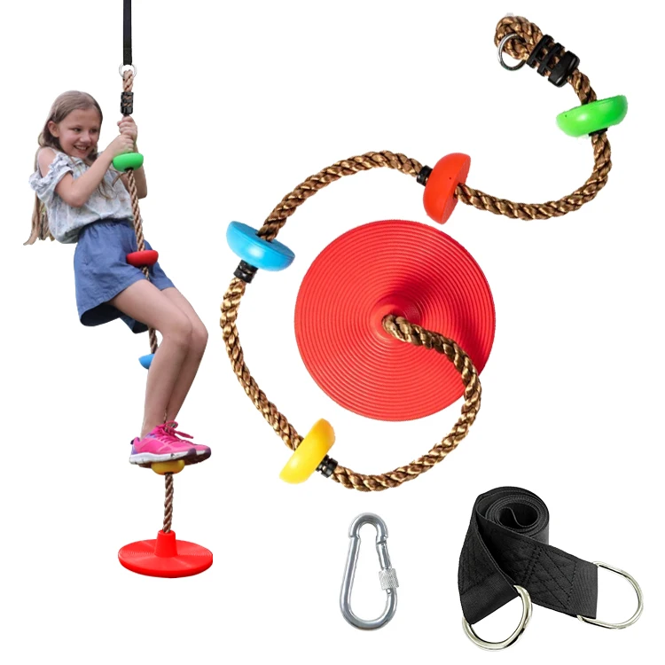 Wholesale cheap outdoor children plastic disk round monkey swing kids single swing