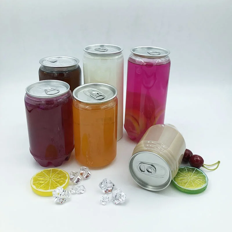 Hot sale plastic transparent soda juice can