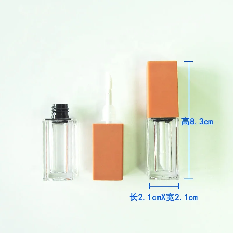 
wholesale ready to ship square mixed colors empty lip gloss tube liquid lipstick container 5ml for lip color 