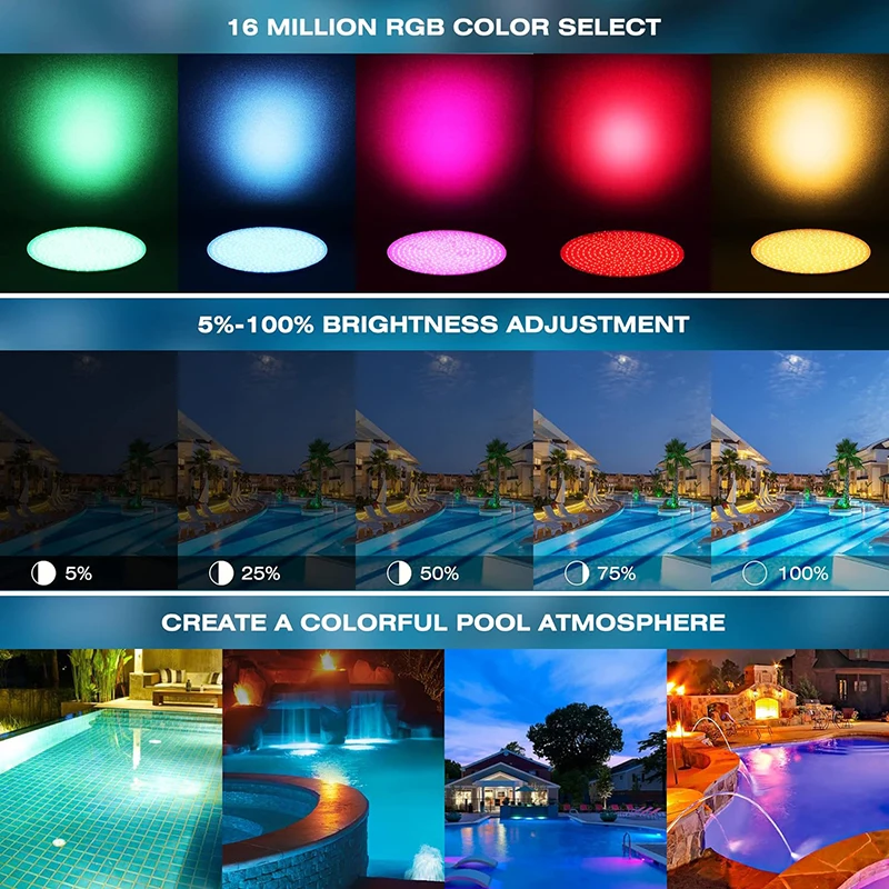 Led Underwater Swimming Pool Light Ip68 Outdoor Led Color Rgb Lamp Pool Light