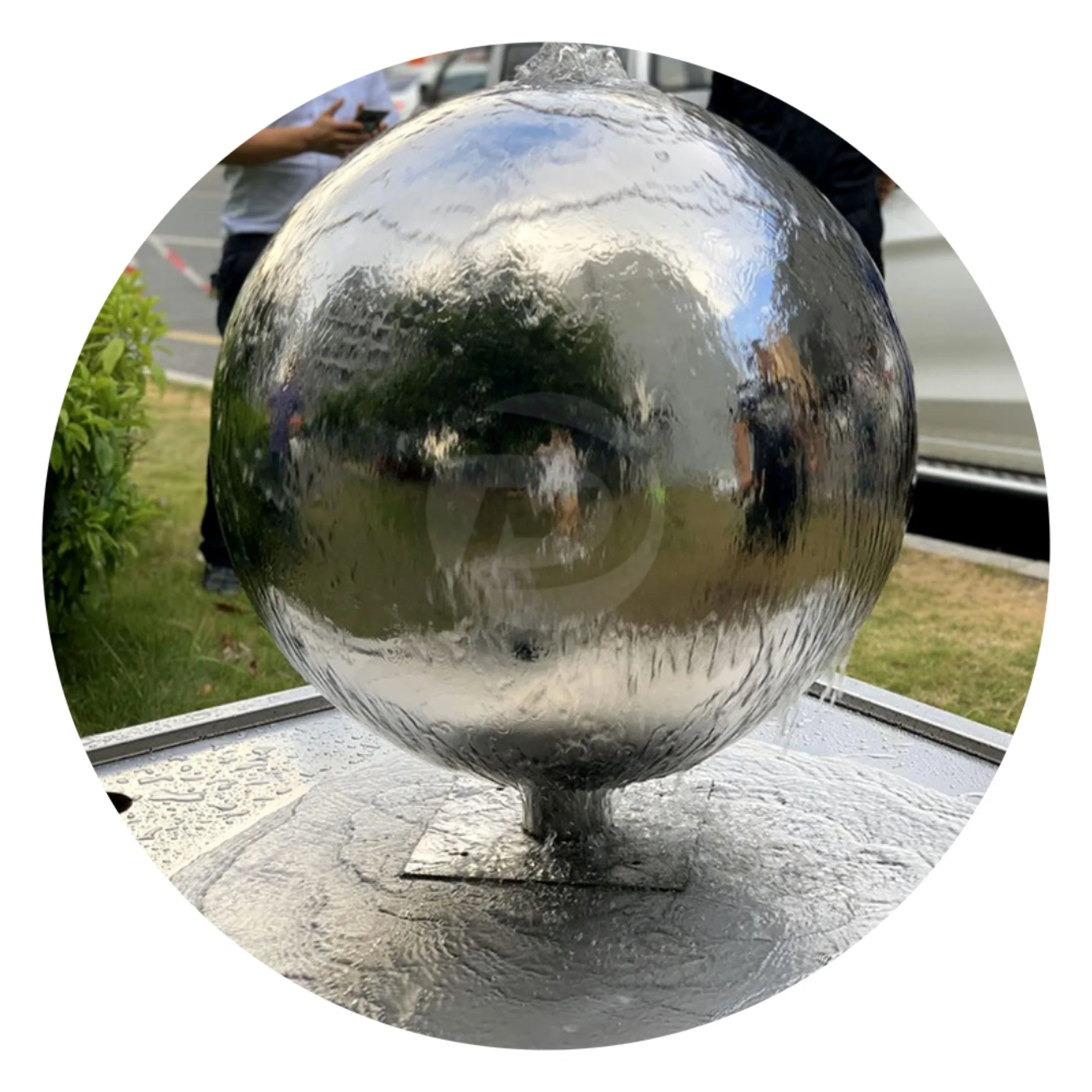 304/316 garden fountain ball decoration outdoor water fall stainless steel fountain sphere