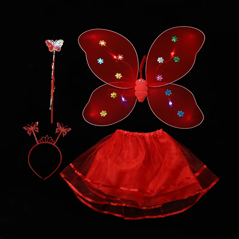 O028 New Christmas costume Angel butterfly wings four-piece party stage costume props