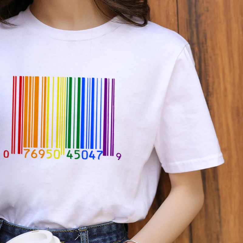 Lgbt Harajuku Rainbow Gay Pride T Shirt Women Lesbian Cartoon T-shirt 90s Graphic Casual Tshirt Fashion Cotton Tops Tee