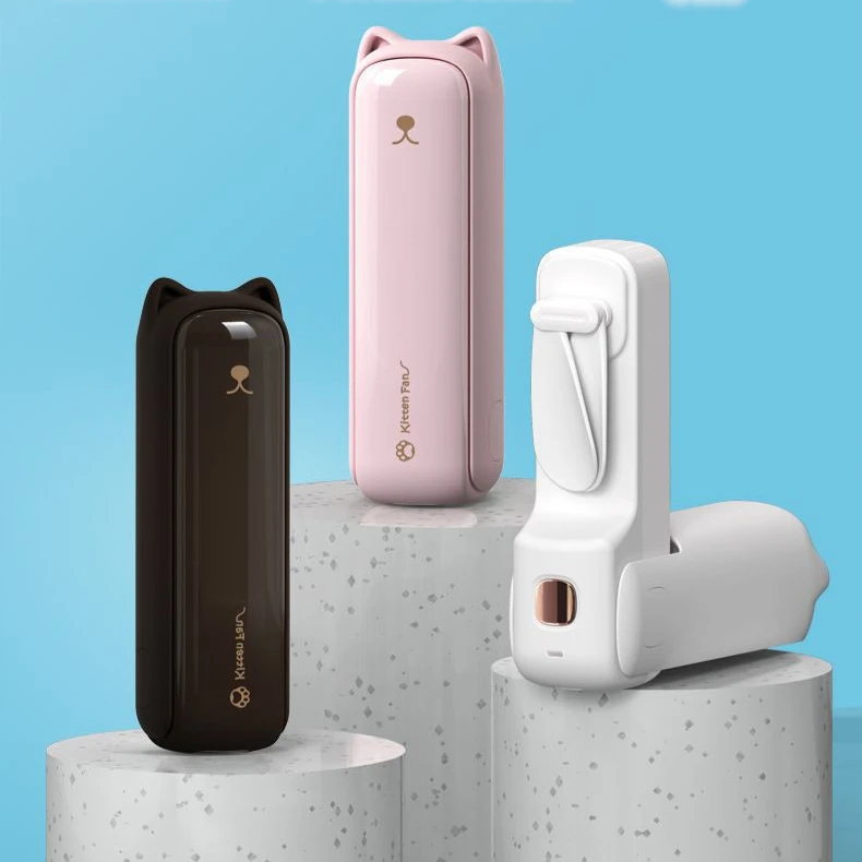 
2020 new fashion handheld cute electric cat mini fan with flashlight function for summer night 