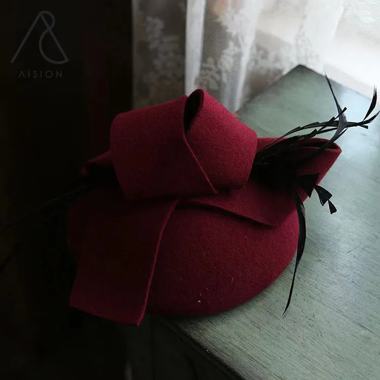 England Style Elegant Flower Pillbox Fedora party Wedding Cocktail Hat For Ladies Women