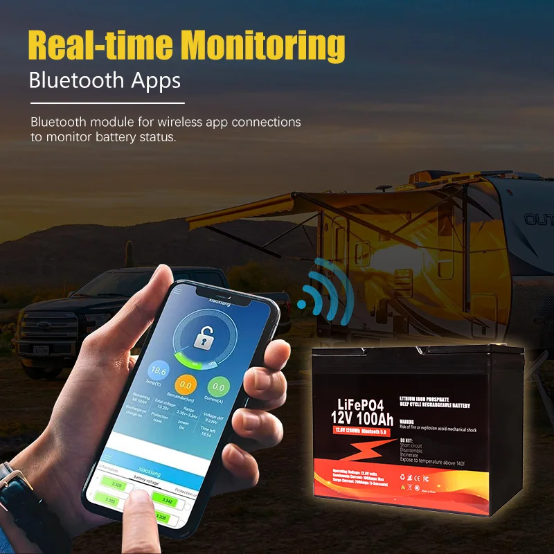 lifepo4 12v 100ah 180ah 200ah 300ah lithium ion battery pack 12v heated bluetooth rv marine