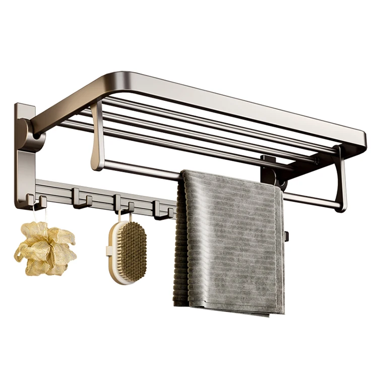 Bathroom Accessory Wall Mounted Large Storage Capacity Stainless Steel Towel Rail Towel Rack