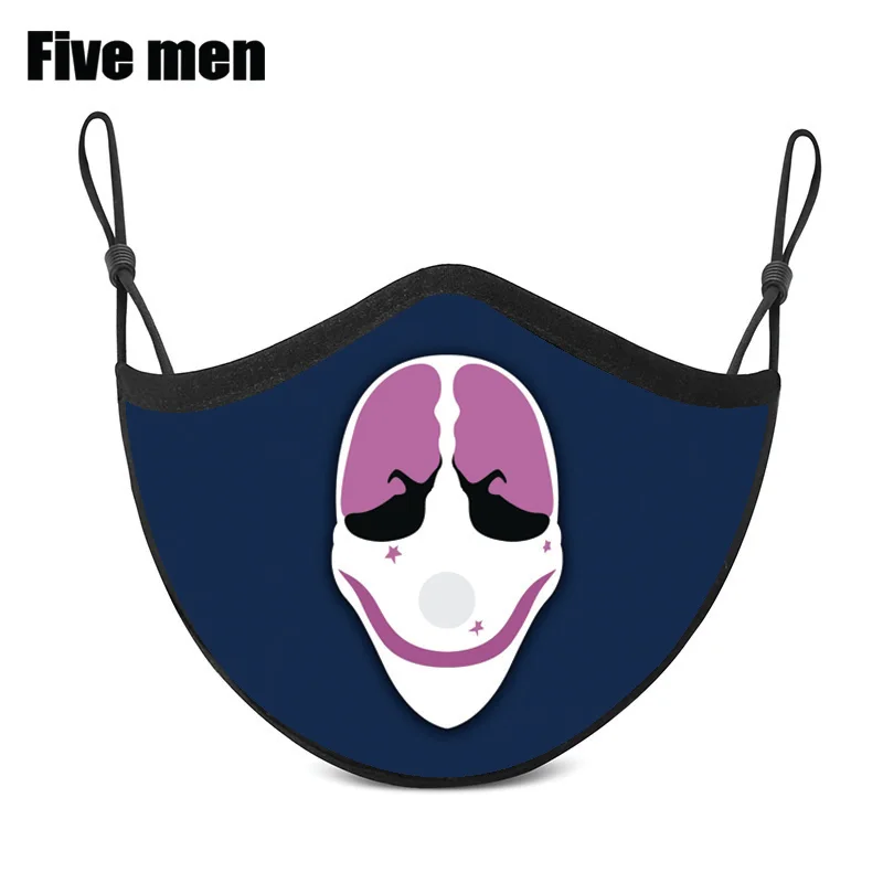 Five men custom fashion comfortable sport wear face cover silver ion mouth muffle reusable