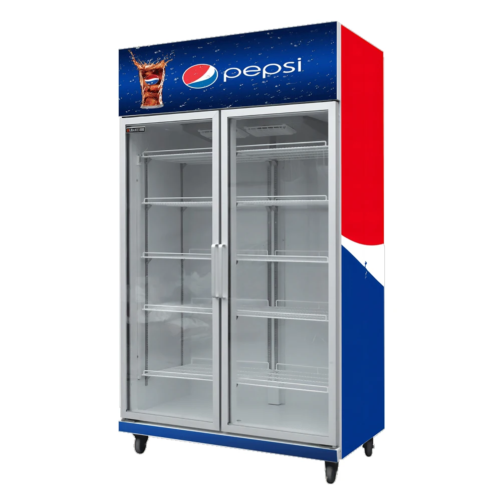 Commercial Supermarket Display Refrigerator Single Double Three Glass Door Beer Fridge Drink Beverage Cooler Freezer And Chiller