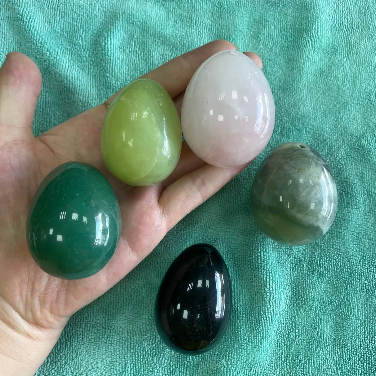 wholesale natural nephrite jade rose quartz yoni eggs jade crystal yoni eggs