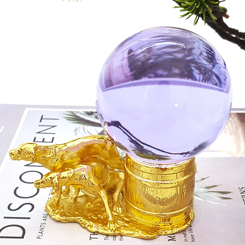 Halloween Christmas creative double dog crystal ball base retro crafts decoration home table ball bracket