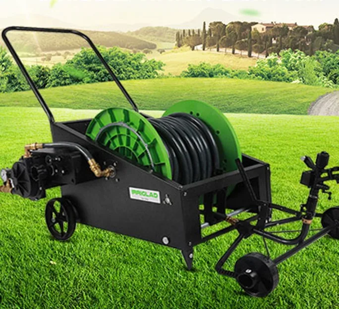 IRRIGLAD Agriculture Irrigation Metal 50m Automatic Rewind Water Hose Reel Cart for Garden Farm