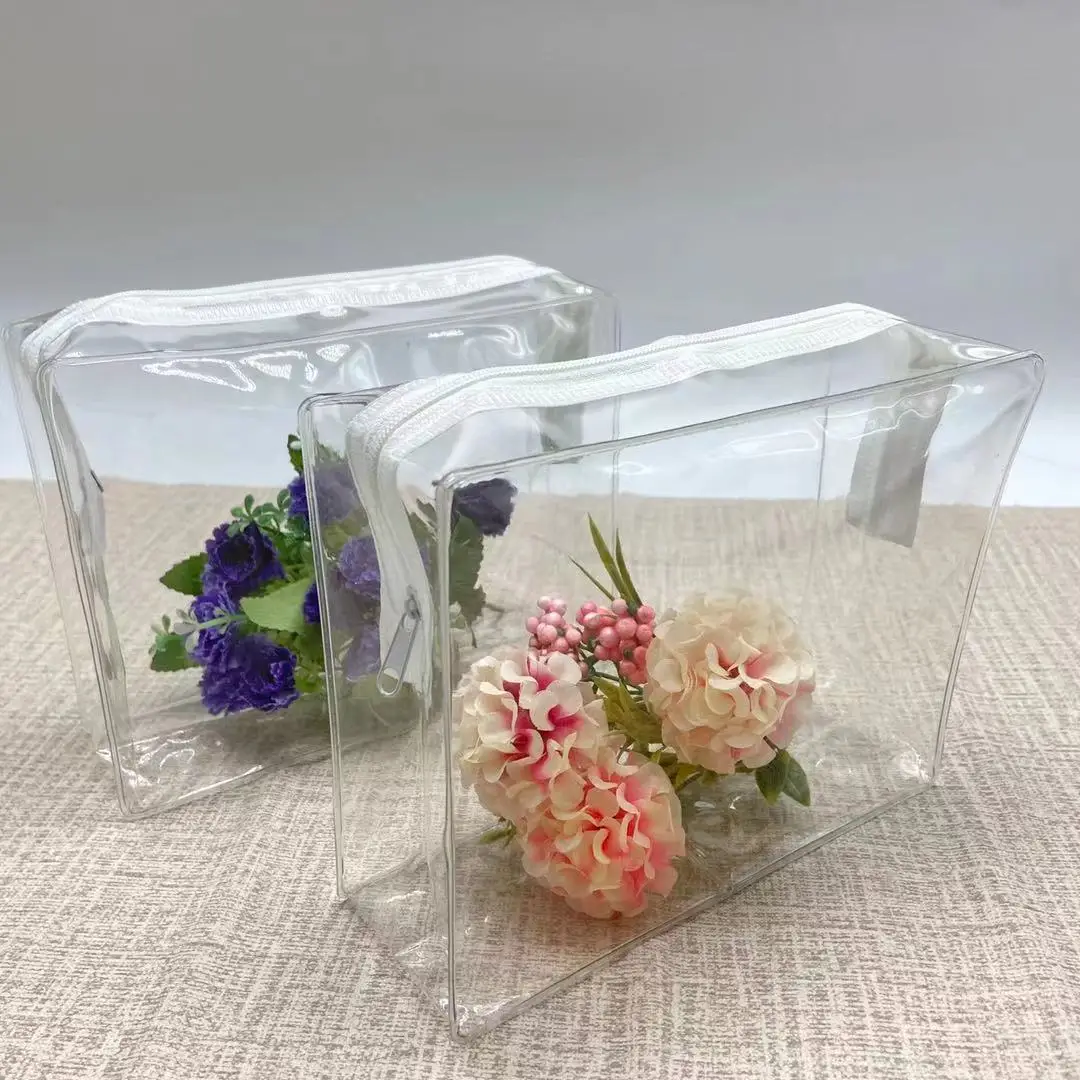 Custom washing waterproof toiletry bags clear pvc cosmetic bag with zipper makeup pouch bag
