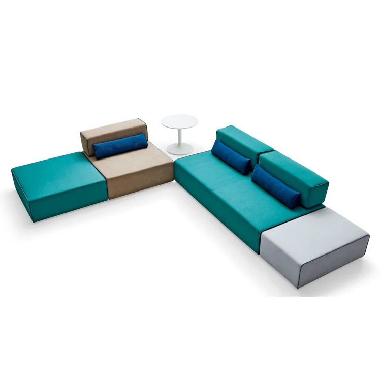 Designer Public Area Fabric Upholstered Livingroom Hotel Hall Lobby Waiting Area Modern Modular Sectional Sofas