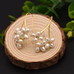 Висячие серьги с натуральным жемчугом для женщин, свадебные и Помолвочные висячие серьги, новинка 2022, модные ювелирные изделия, оптовая продажа