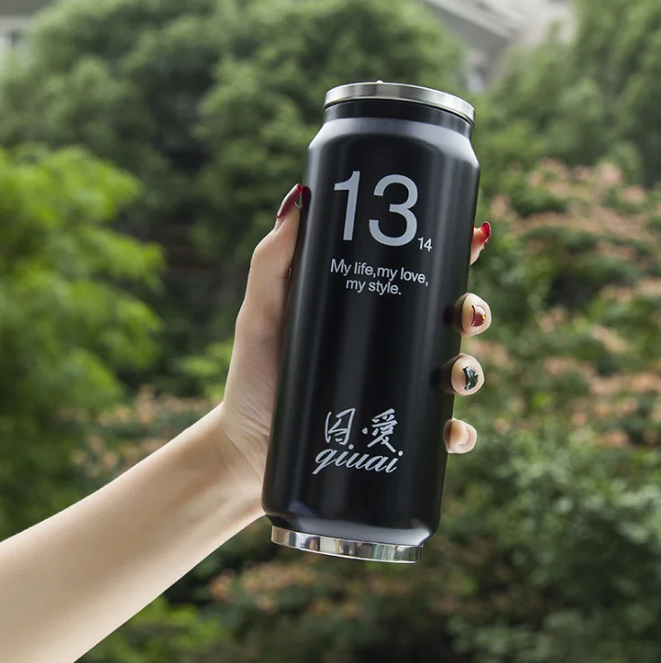 
Custom Cola Can Vacuum Insulated Cup Sipper Stainless Steel Insulated Water Flask Bottle 