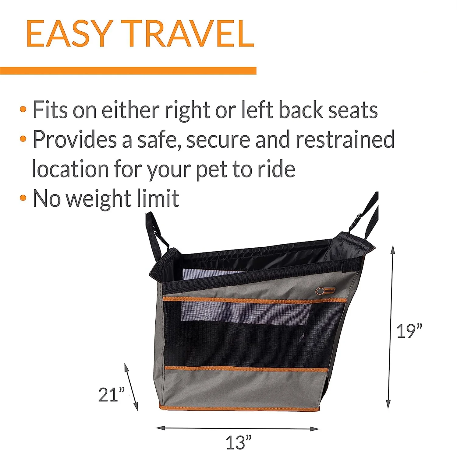 Eco-friendly webbing detachable safety fixing pet dog car booster seat outdoor mat rear basket dog car seat