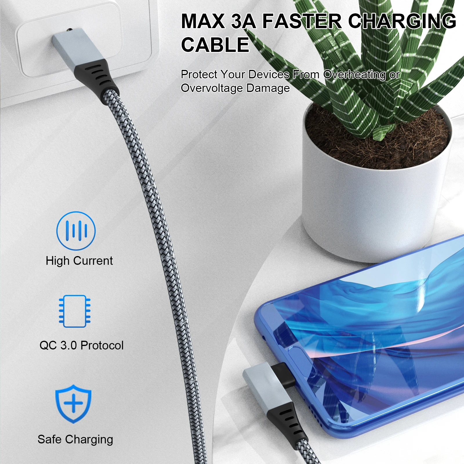 2022 New Trend Nylon Braid Type C Pd Quick Charging Cable Usb C 90 Degree L Shape Right Angle Cable For for Oculus Quest VR