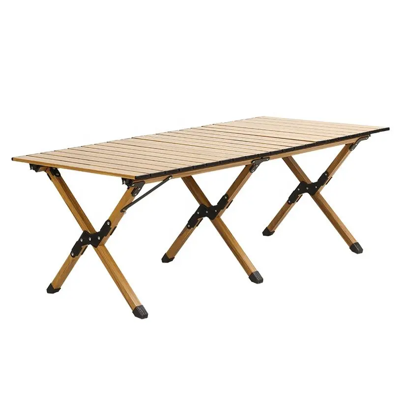 OEM Outdoor Furniture Portable Roll Up Lightweight Picnic Aluminum 120cm Folding Table For Camping Hiking