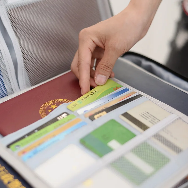 
2 Layer Oxford Document Bag Holder Zipper Closure Portable File Pocket Organizer 