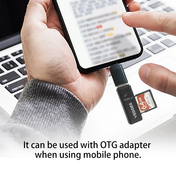 Заводской OTG считыватель USB 2,0 Многофункциональный картридер/записывающее устройство