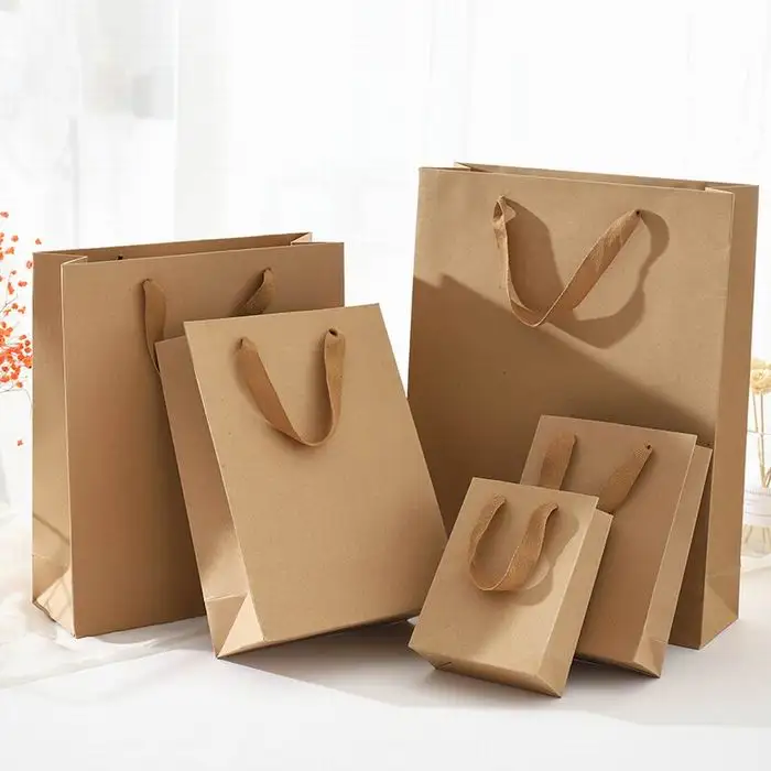 Wholesale/Customized Logo Festivals Kraft Paper Gift Bag Shopping Kraft Paper Bag Kraft Paper Shopping Handbag