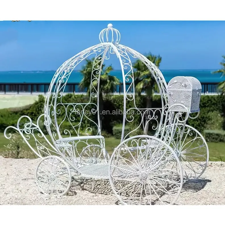 Large White Wedding Decorative Cinderella Pumpkin Carriage White pumpkin Carriage Wedding Cart