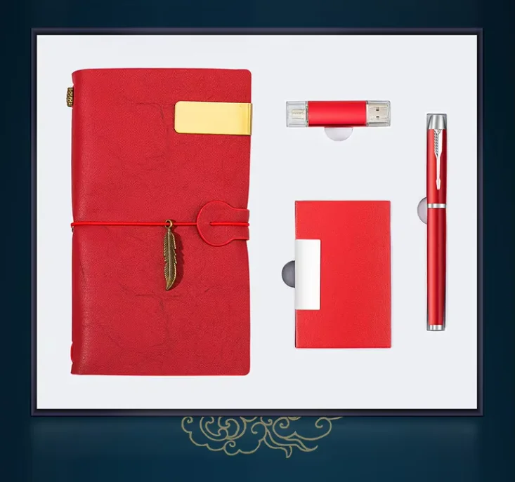 Wholesale Business Gift Set A5 Notebook Umbrella Thermos Flask USB Flash Drive Audio Mouse Pen Charging Bank